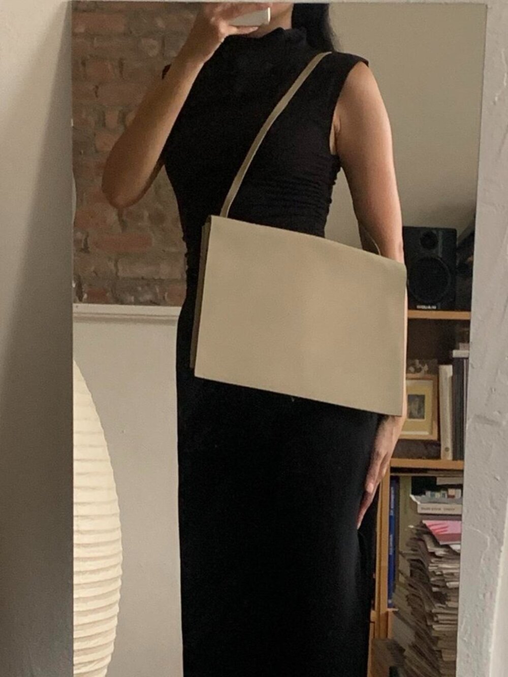 Oak + Fort Beige Leather Folio Bag